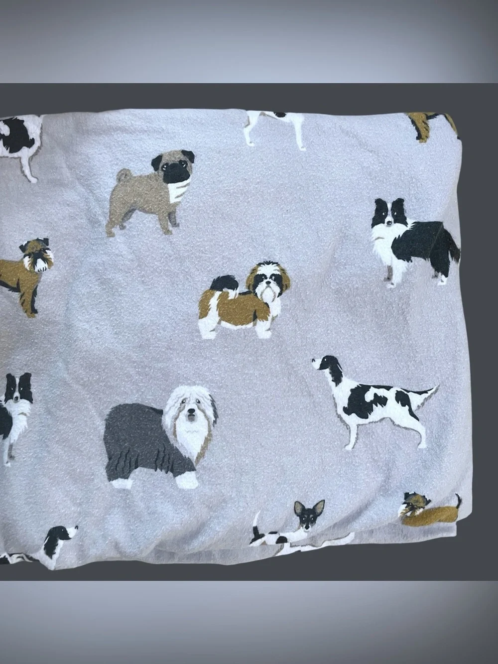 Twin Flannel Sheet Set Dogs Pug Sheepdog Chihuahua Pekingese Pointer More